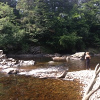 Wild swimming in the River Findhorn